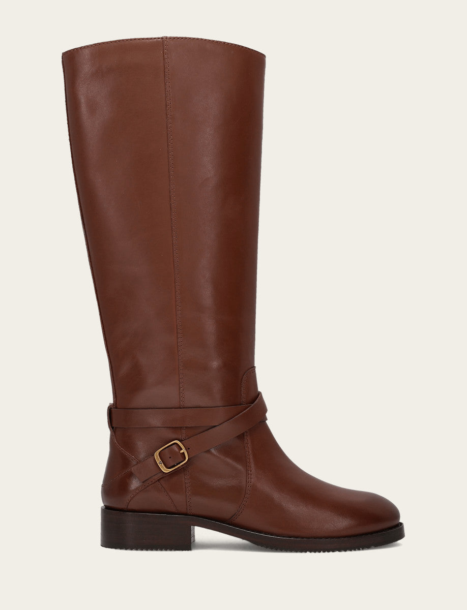 Women's Walnut Melissa Belted Riding Wide Calf Boot | Frye Walnut