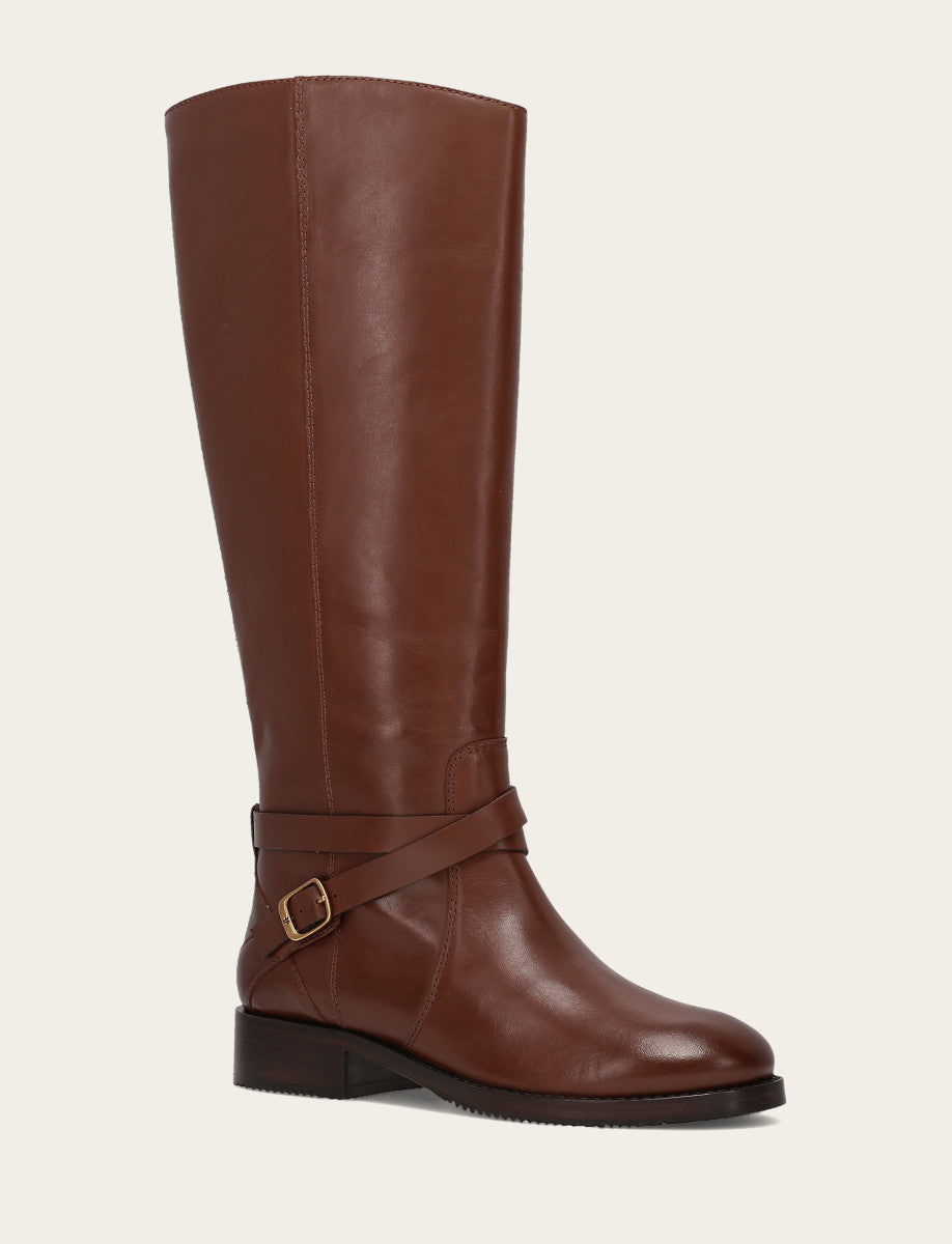 Women's Walnut Melissa Belted Riding Wide Calf Boot | Frye Walnut
