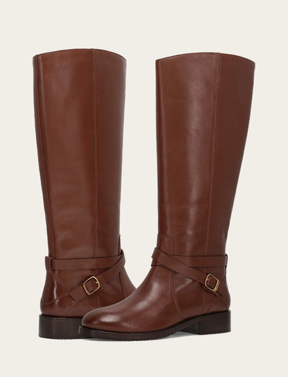 Women's Walnut Melissa Belted Riding Wide Calf Boot | Frye Walnut