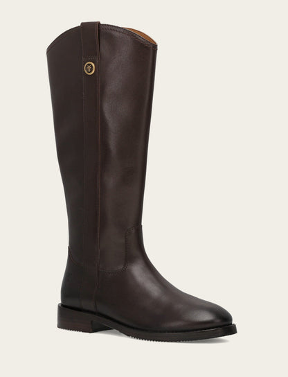 Women's Dark Brown Melissa Button Tall Inside Zip Wide Calf Boot | Frye Dark Brown