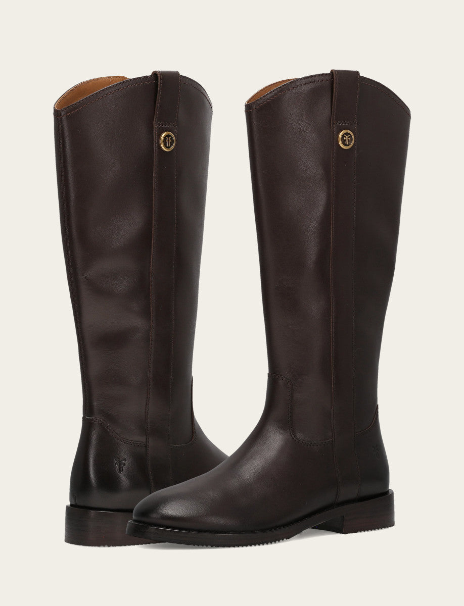 Women's Dark Brown Melissa Button Tall Inside Zip Wide Calf Boot | Frye Dark Brown