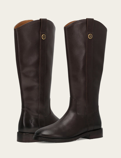 Women's Dark Brown Melissa Button Tall Inside Zip Wide Calf Boot | Frye Dark Brown