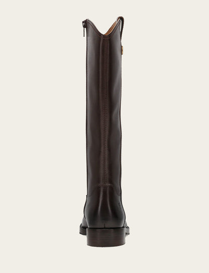 Women's Dark Brown Melissa Button Tall Inside Zip Wide Calf Boot | Frye Dark Brown