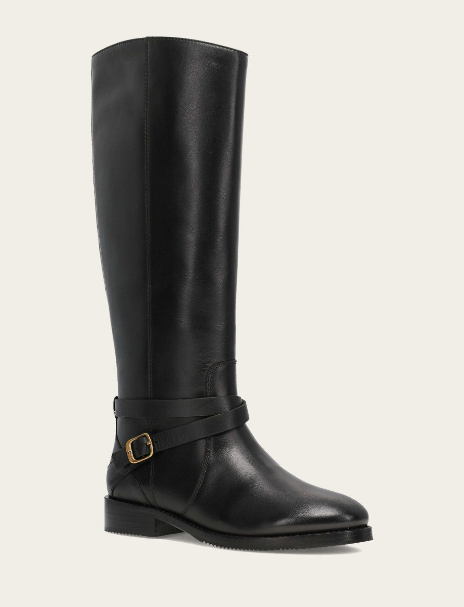 Women's Black Melissa Belted Riding Boot | Frye Black
