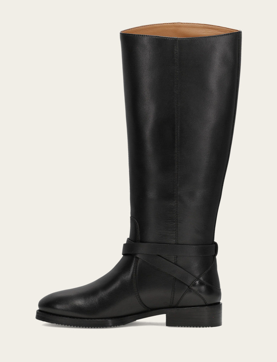 Women's Black Melissa Belted Riding Boot | Frye Black