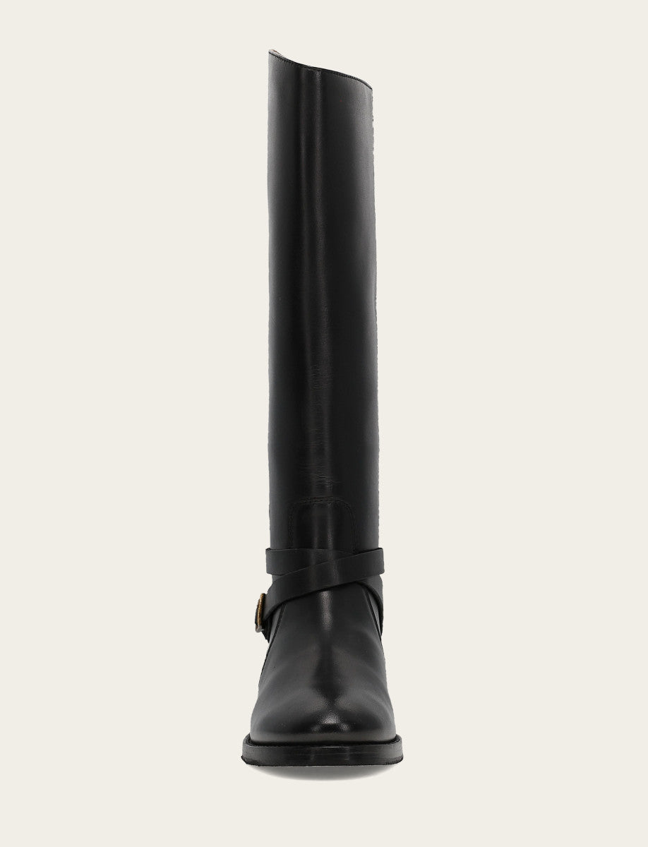 Women's Black Melissa Belted Riding Wide Calf Boot | Frye Black