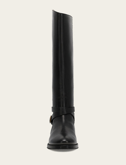 Women's Black Melissa Belted Riding Wide Calf Boot | Frye Black