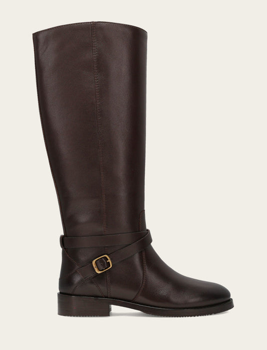 Women's Dark Brown Melissa Belted Riding Wide Calf Boot | Frye Dark Brown