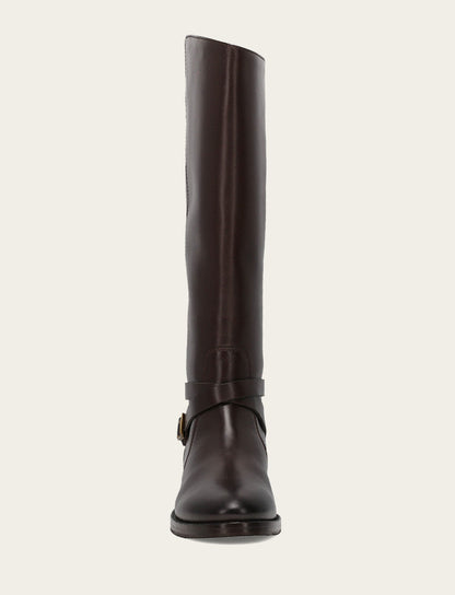 Women's Dark Brown Melissa Belted Riding Wide Calf Boot | Frye Dark Brown