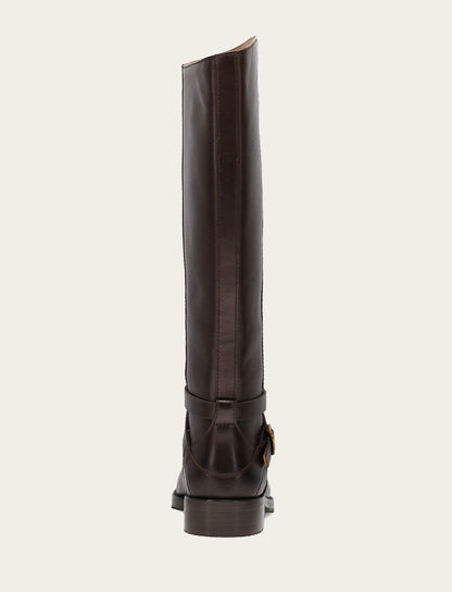 Women's Dark Brown Melissa Belted Riding Wide Calf Boot | Frye Dark Brown