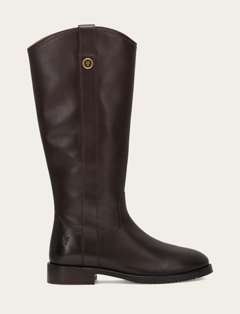 Women's Dark Brown Melissa Button Tall Inside Zip Boot | Frye Dark Brown