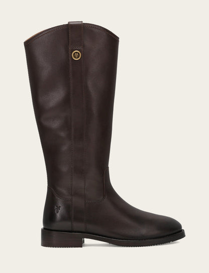 Women's Dark Brown Melissa Button Tall Inside Zip Boot | Frye Dark Brown