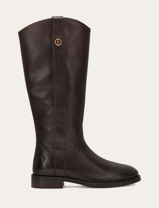 Women's Dark Brown Melissa Button Tall Inside Zip Boot | Frye Dark Brown