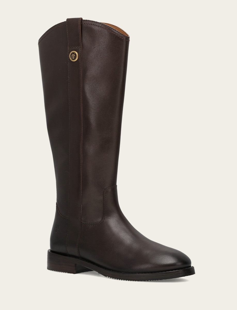 Women's Dark Brown Melissa Button Tall Inside Zip Boot | Frye Dark Brown