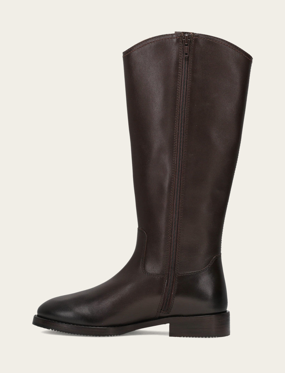 Women's Dark Brown Melissa Button Tall Inside Zip Boot | Frye Dark Brown