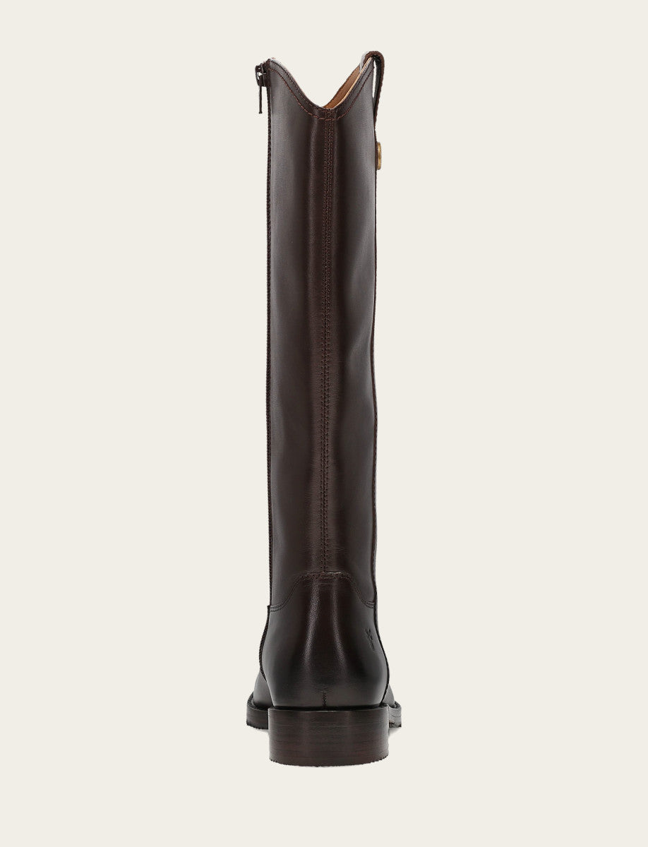 Women's Dark Brown Melissa Button Tall Inside Zip Boot | Frye Dark Brown