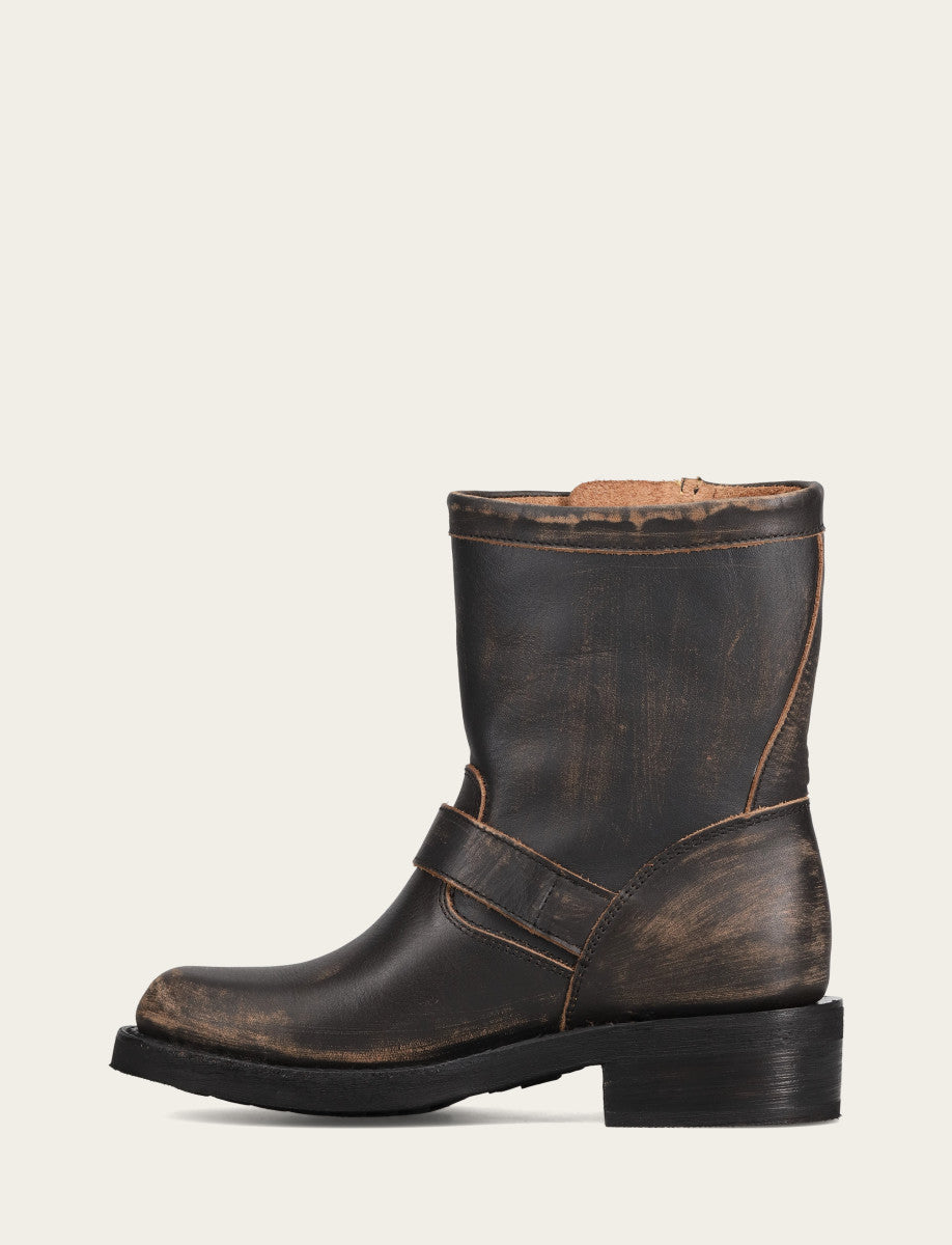 Women's Distressed Black Viv Short Engineer Boot | Frye Distressed Black