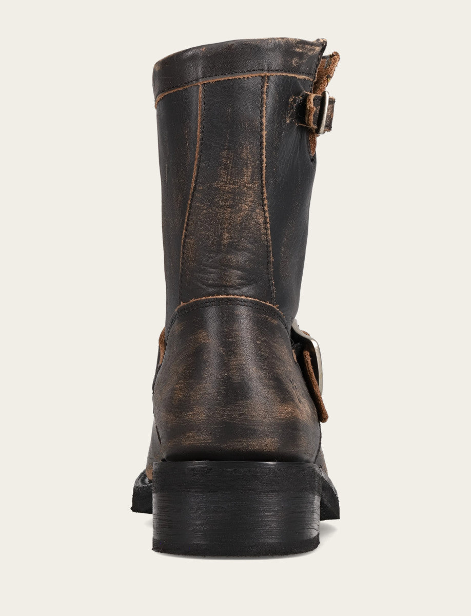 Women's Distressed Black Viv Short Engineer Boot | Frye Distressed Black