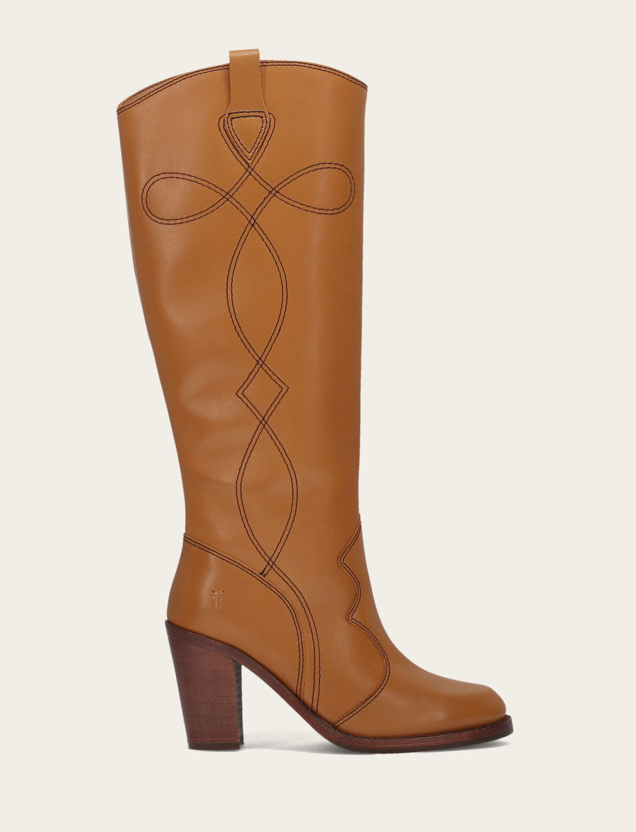 Women’s Caramel Corinne Deco Stitch Tall Boots | Frye Caramel