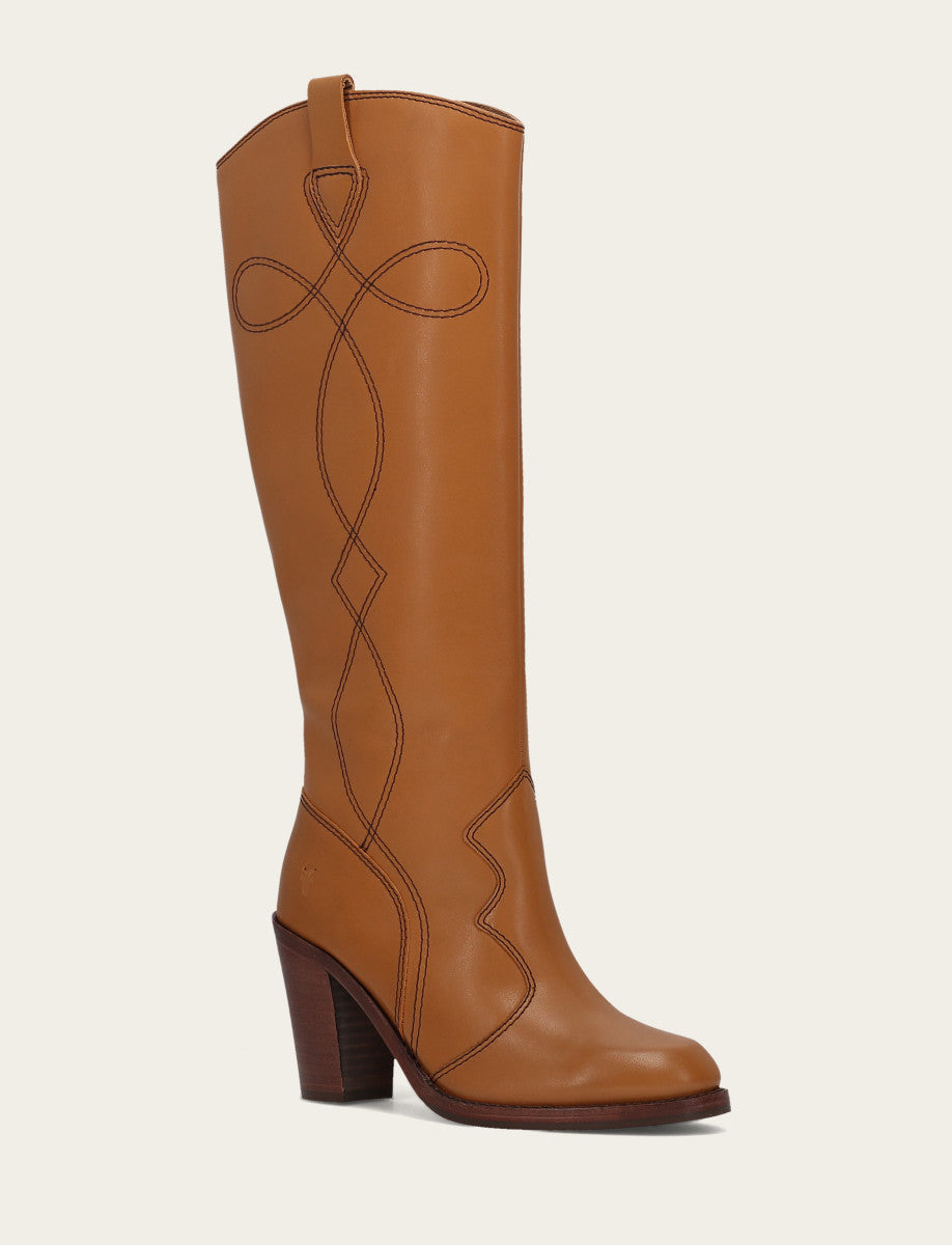 Women’s Caramel Corinne Deco Stitch Tall Boots | Frye Caramel