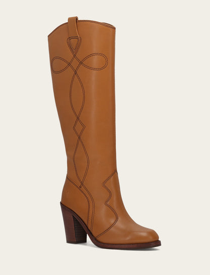 Women’s Caramel Corinne Deco Stitch Tall Boots | Frye Caramel