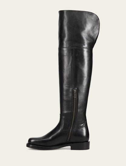 Women's Black Campus Low Heel Over The Knee Boot | Frye Black