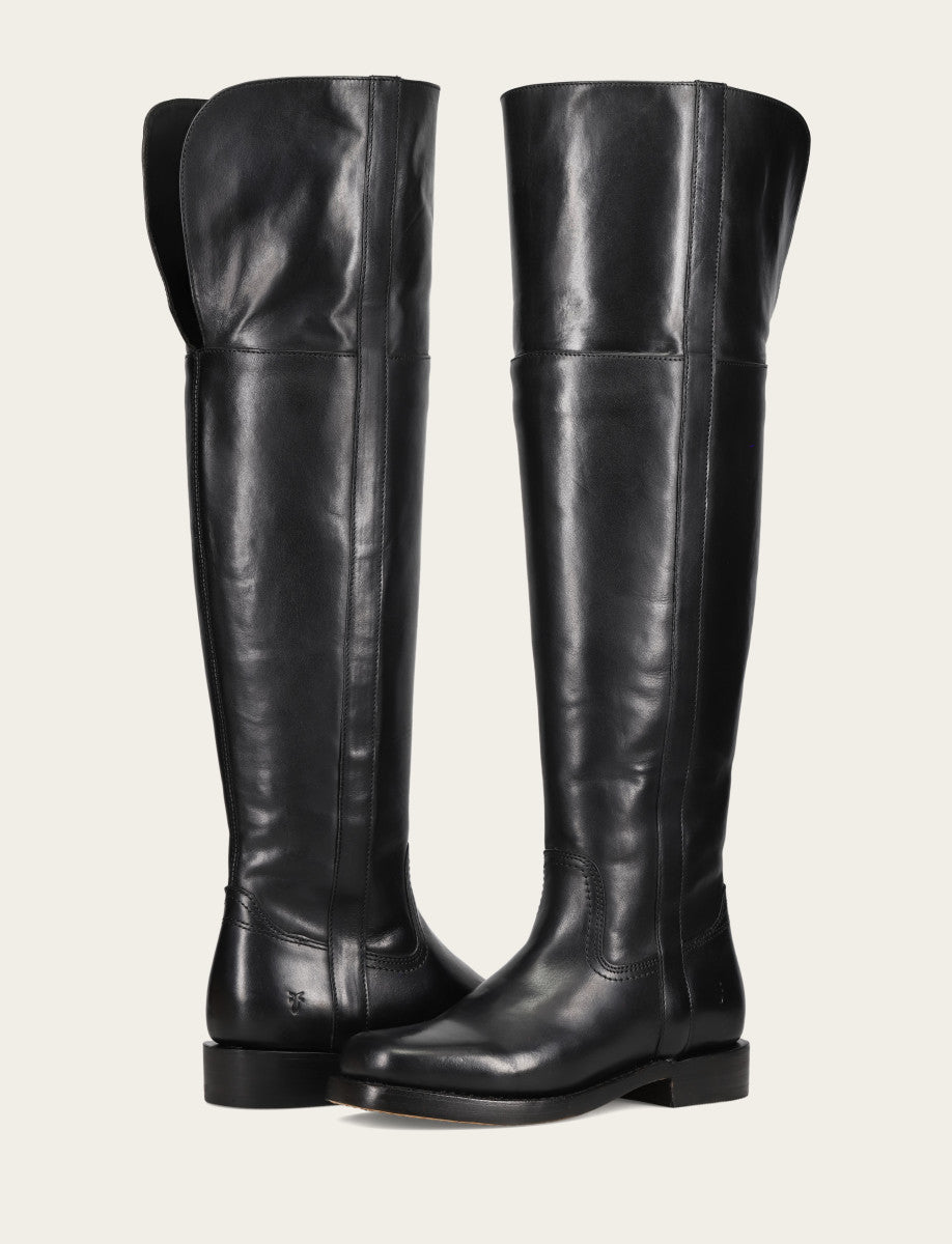 Women's Black Campus Low Heel Over The Knee Boot | Frye Black