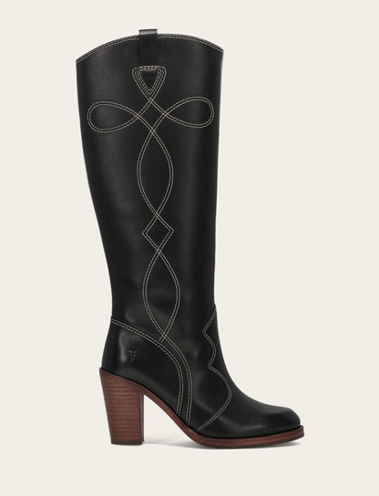 Women's Black Corinne Tall Deco Stitch Boot | Frye Black