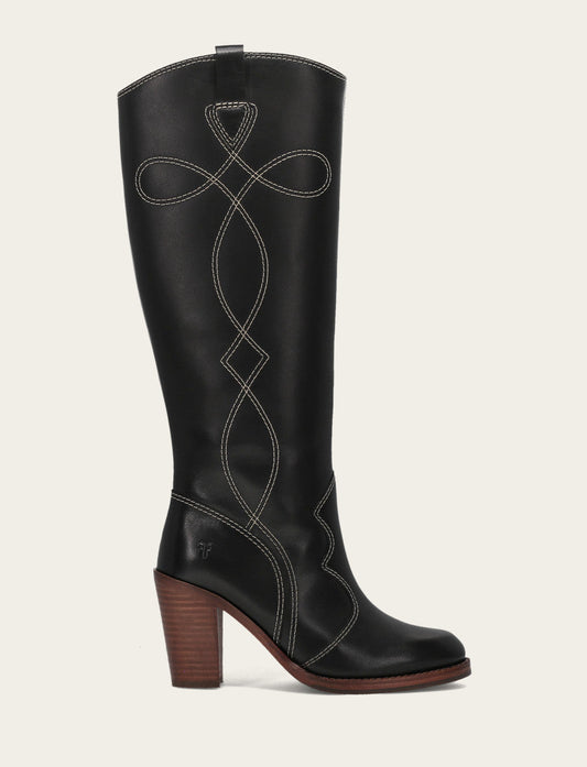 Women's Black Corinne Tall Deco Stitch Boot | Frye Black