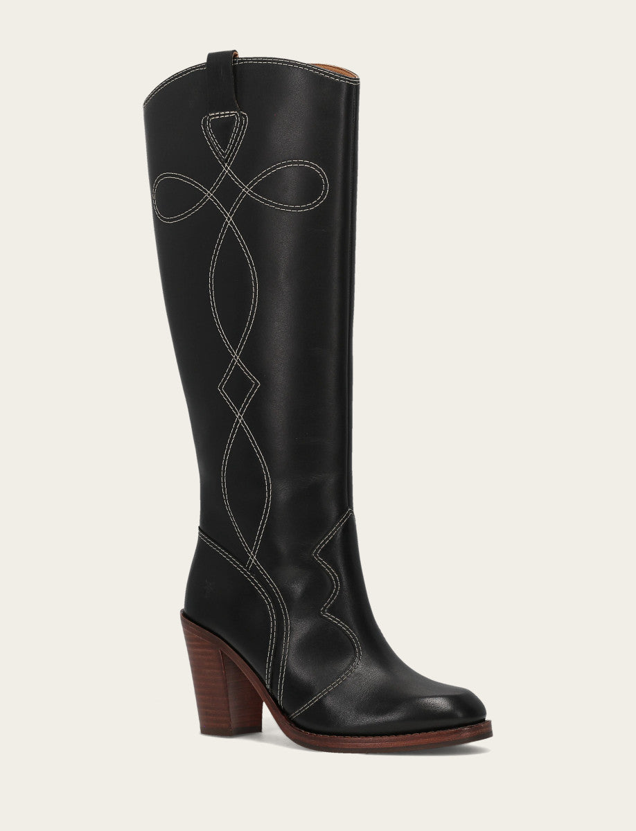 Women's Black Corinne Tall Deco Stitch Boot | Frye Black