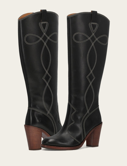 Women's Black Corinne Tall Deco Stitch Boot | Frye Black