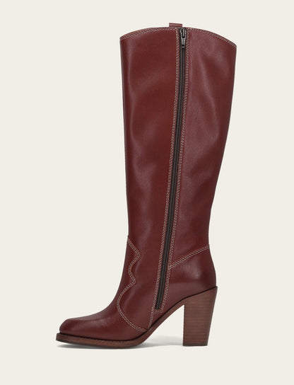 Women's Cranberry Corinne Tall Deco Stitch Boot | Frye Cranberry