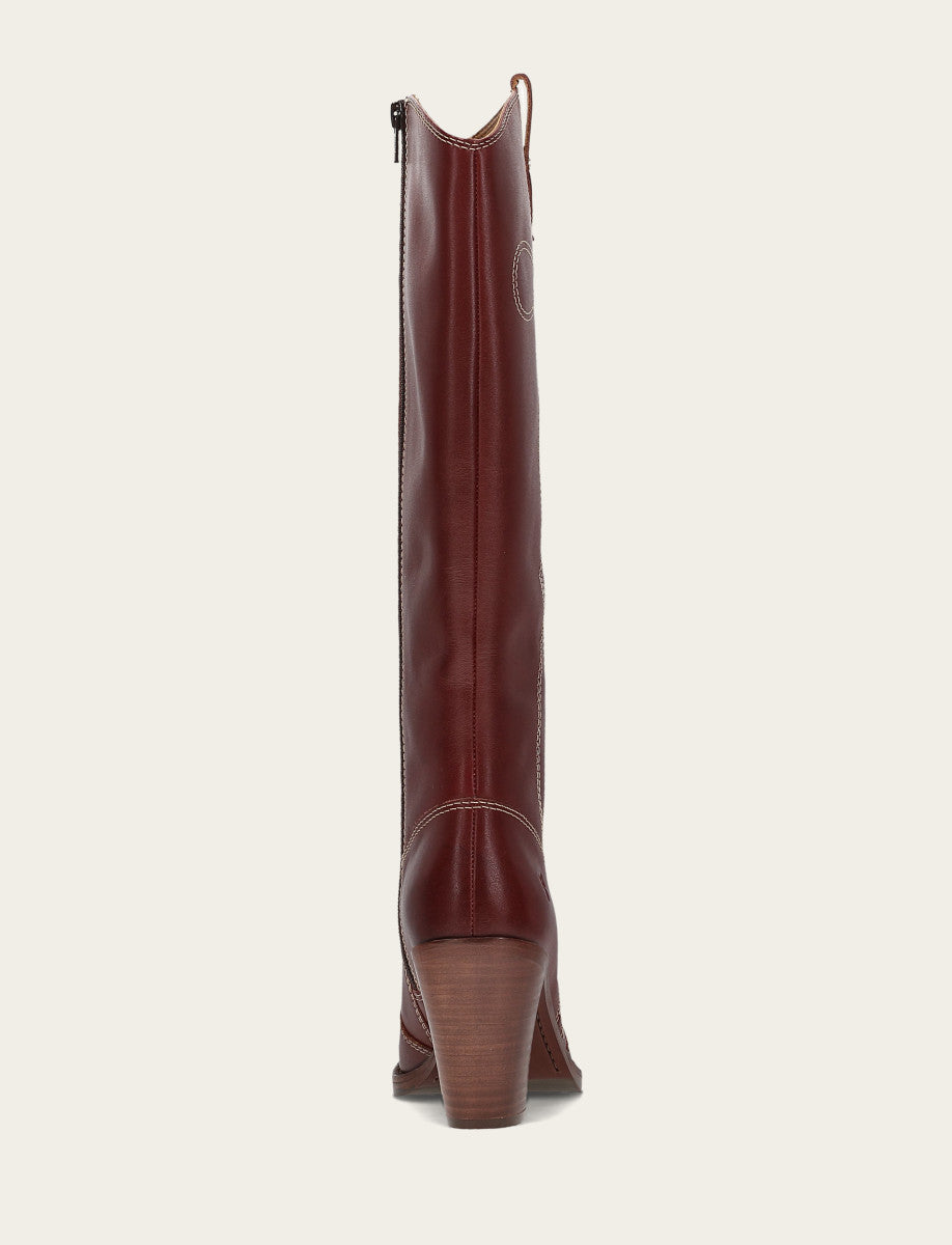 Women's Cranberry Corinne Tall Deco Stitch Boot | Frye Cranberry