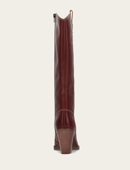 Women's Cranberry Corinne Tall Deco Stitch Boot | Frye Cranberry