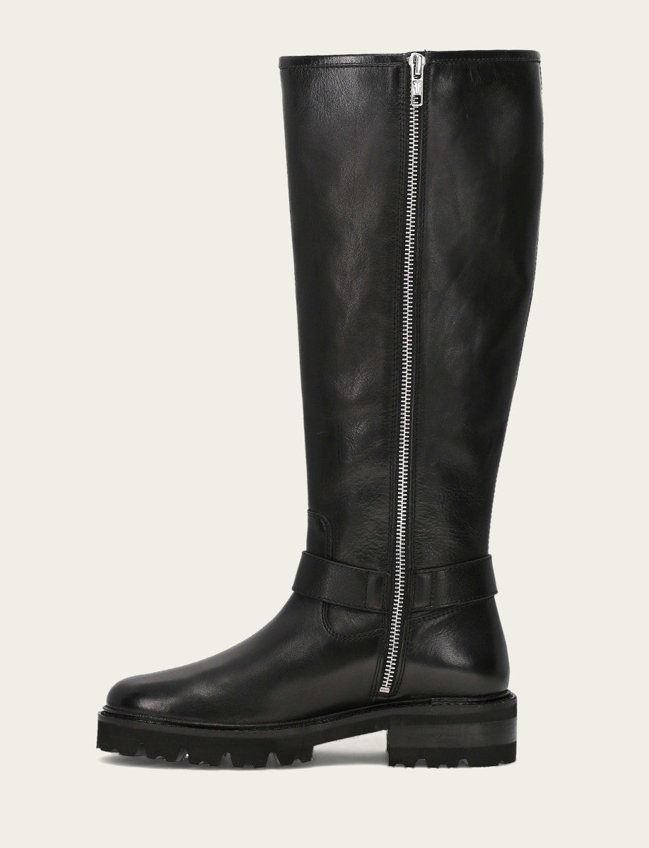 Women's Black Olivia Buckle Tall Boot | Frye Black