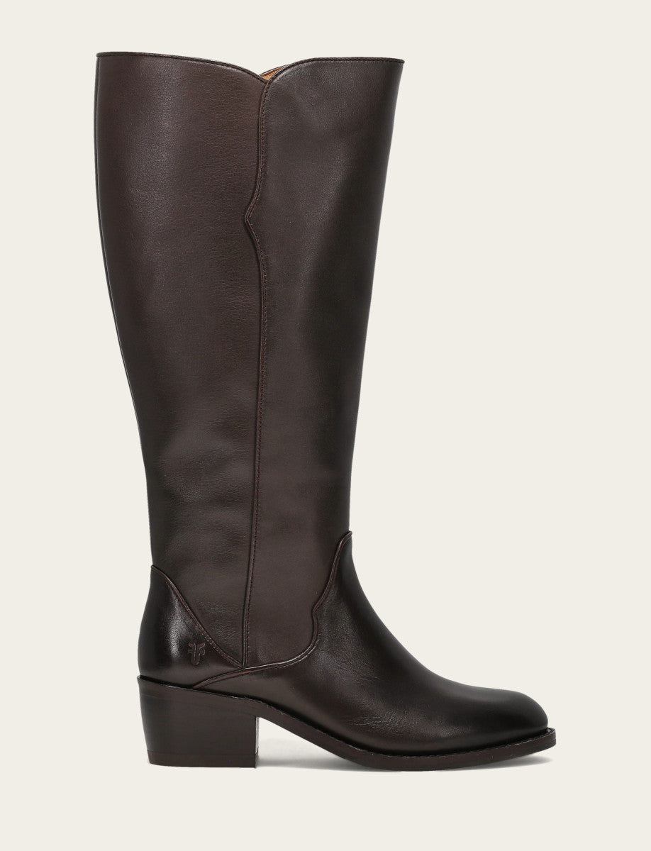 Women's Dark Brown Carson 2 Piping Tall Wide Calf Boot | Frye Dark Brown