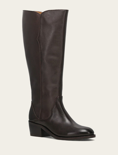 Women's Dark Brown Carson 2 Piping Tall Wide Calf Boot | Frye Dark Brown