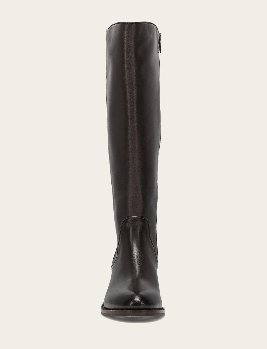 Women's Dark Brown Carson 2 Piping Tall Wide Calf Boot | Frye Dark Brown