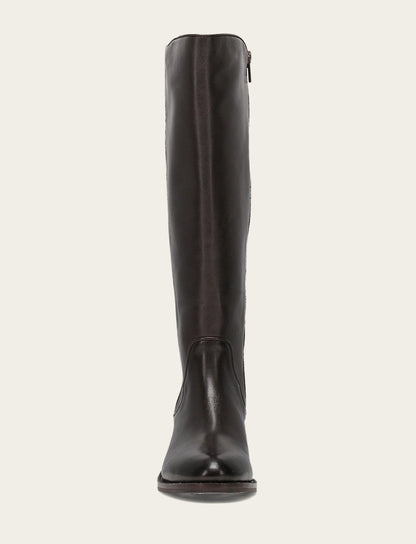 Women's Dark Brown Carson 2 Piping Tall Wide Calf Boot | Frye Dark Brown