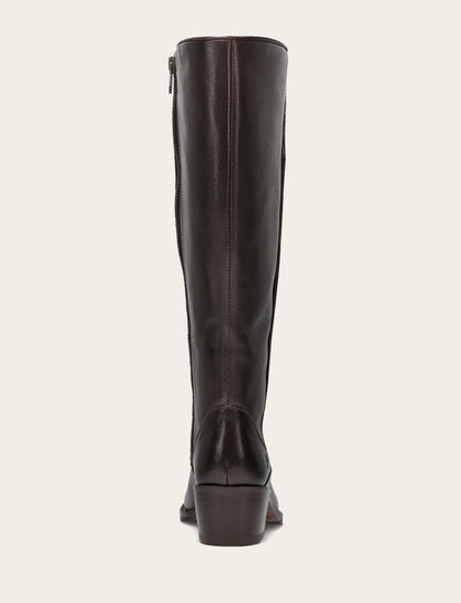 Women's Dark Brown Carson 2 Piping Tall Wide Calf Boot | Frye Dark Brown