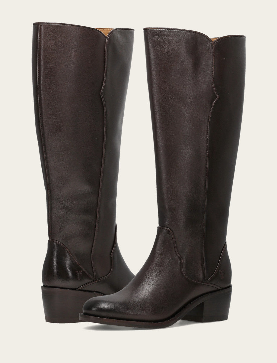 Women's Dark Brown Carson 2 Piping Tall Boot | Frye Dark Brown