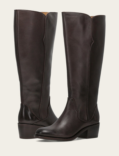 Women's Dark Brown Carson 2 Piping Tall Boot | Frye Dark Brown