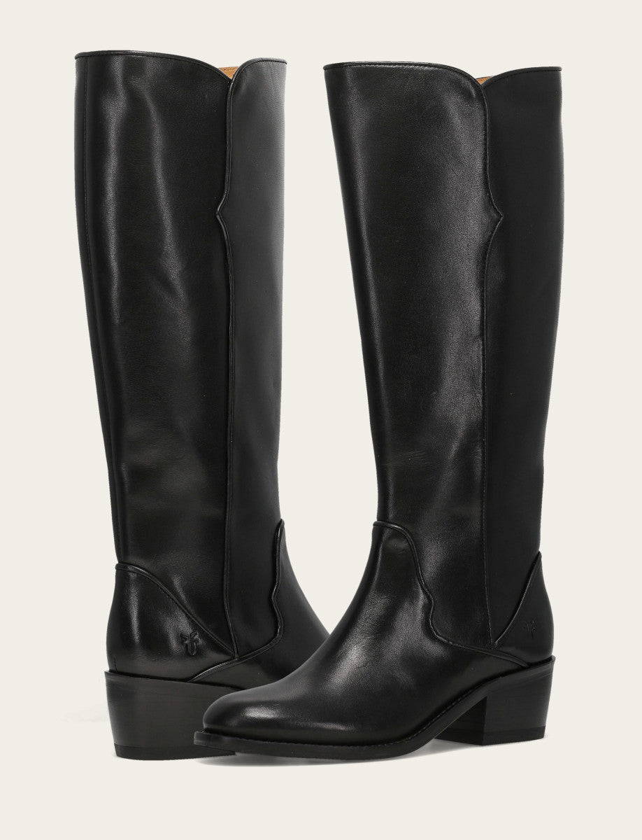 Women's Black Carson 2 Piping Tall Boot | Frye Black