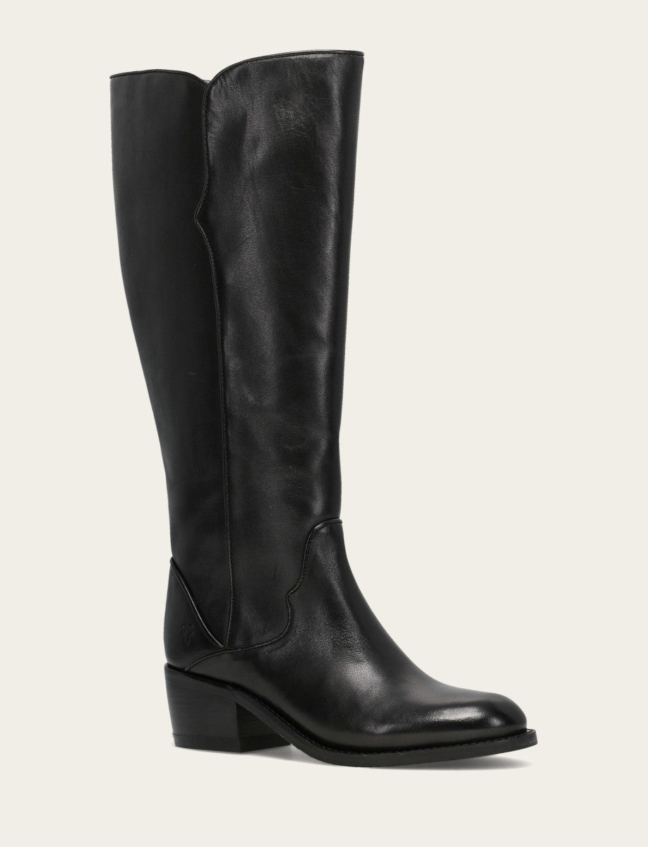 Women's Black Carson 2 Piping Tall Wide Calf Boot | Frye Black