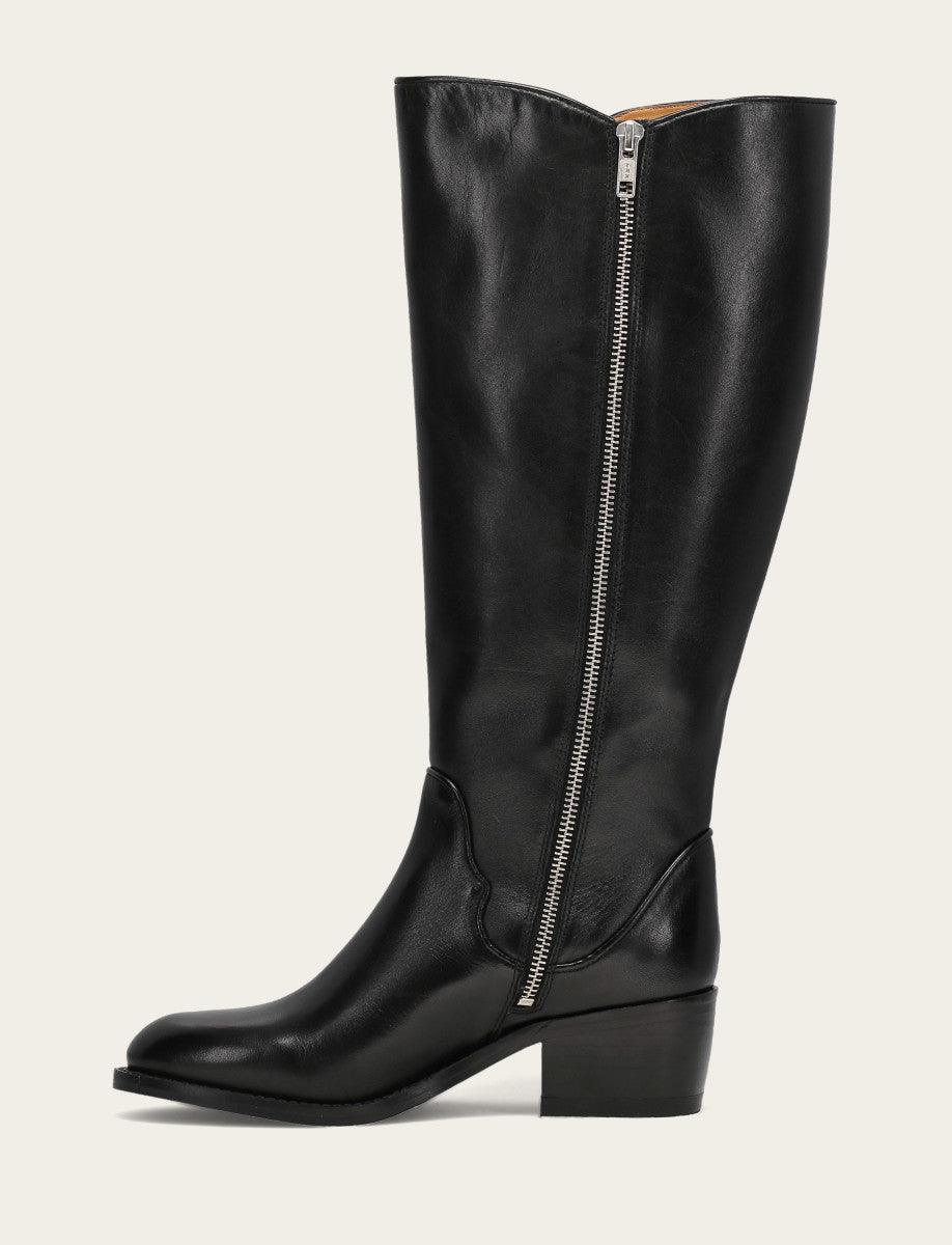 Women's Black Carson 2 Piping Tall Wide Calf Boot | Frye Black