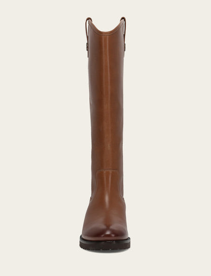 Women's Tan Melissa Lug Button Tall Wide Calf Boot | Frye Tan