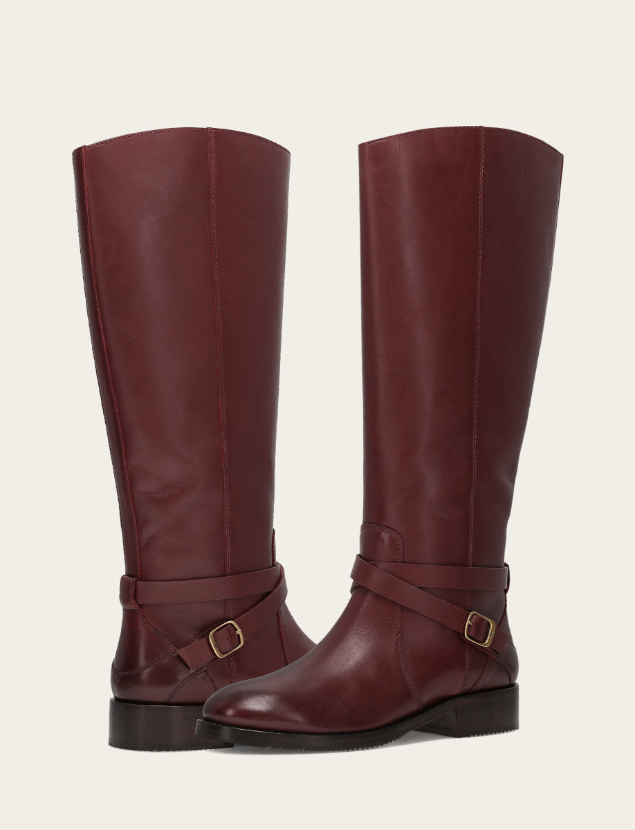 Women's Merlot Melissa Belted Riding Boot | Frye Merlot