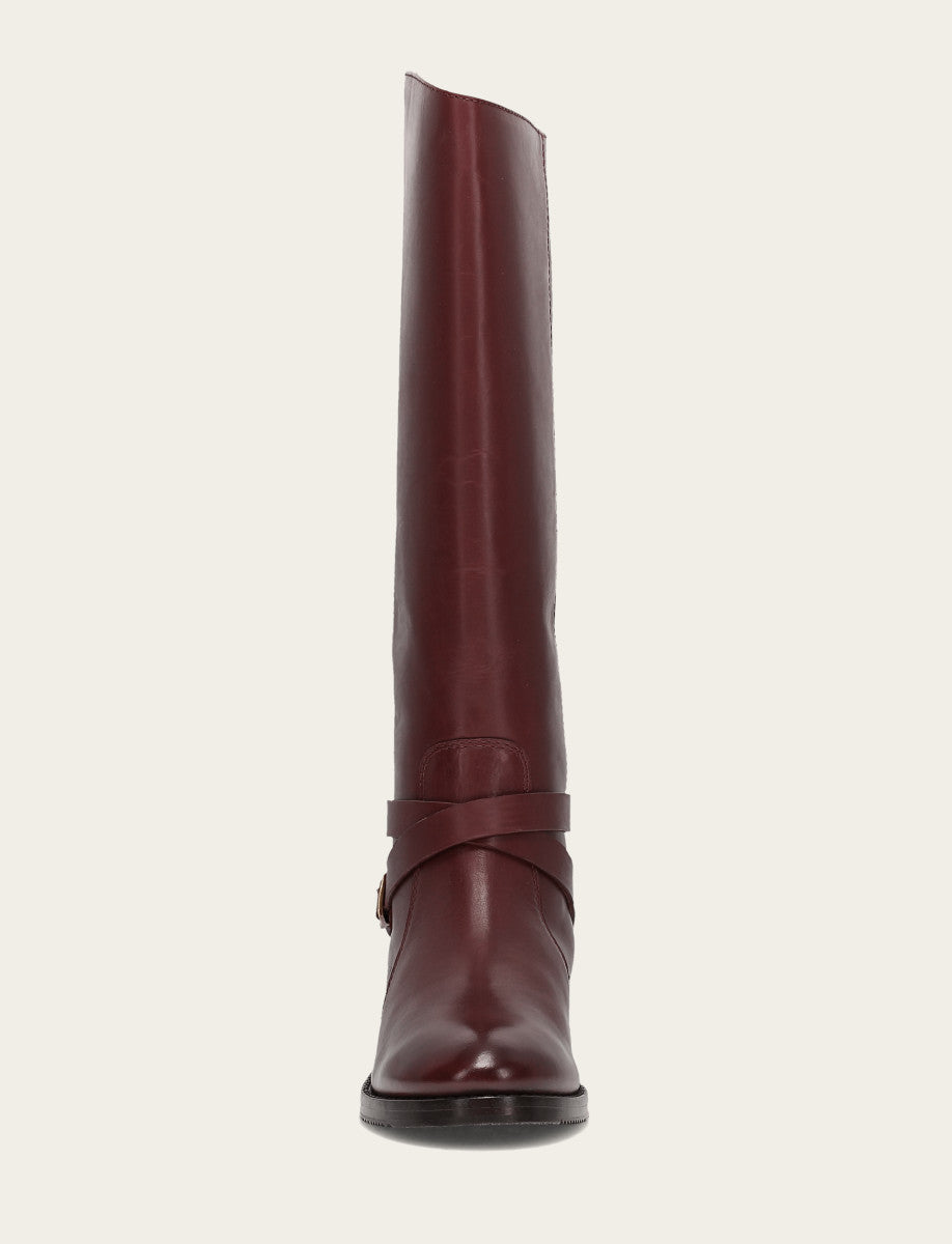Women's Merlot Melissa Belted Riding Boot | Frye Merlot