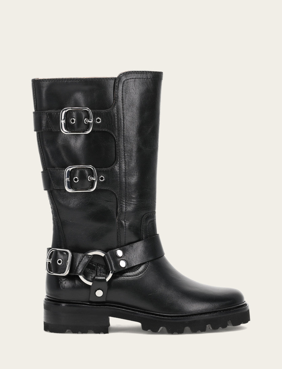 Women's Black Olivia Moto Mid Boot | Frye Black