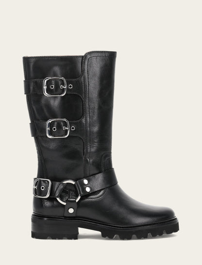 Women's Black Olivia Moto Mid Boot | Frye Black